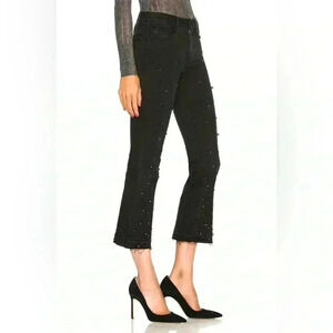 FRAME Le Crop Mini Boot Pearl in Mott Street Black Size 28